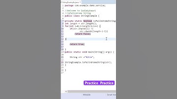 Palindrome in String – Common Java Interview Question!  #shorts