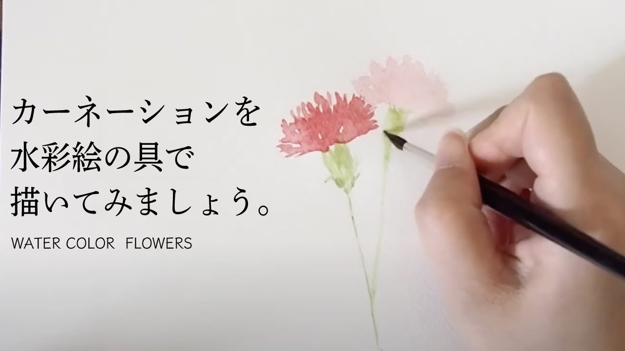 母の日に描こう 水彩で描くカーネーション 動画で学べる 植物生活 フローリスト