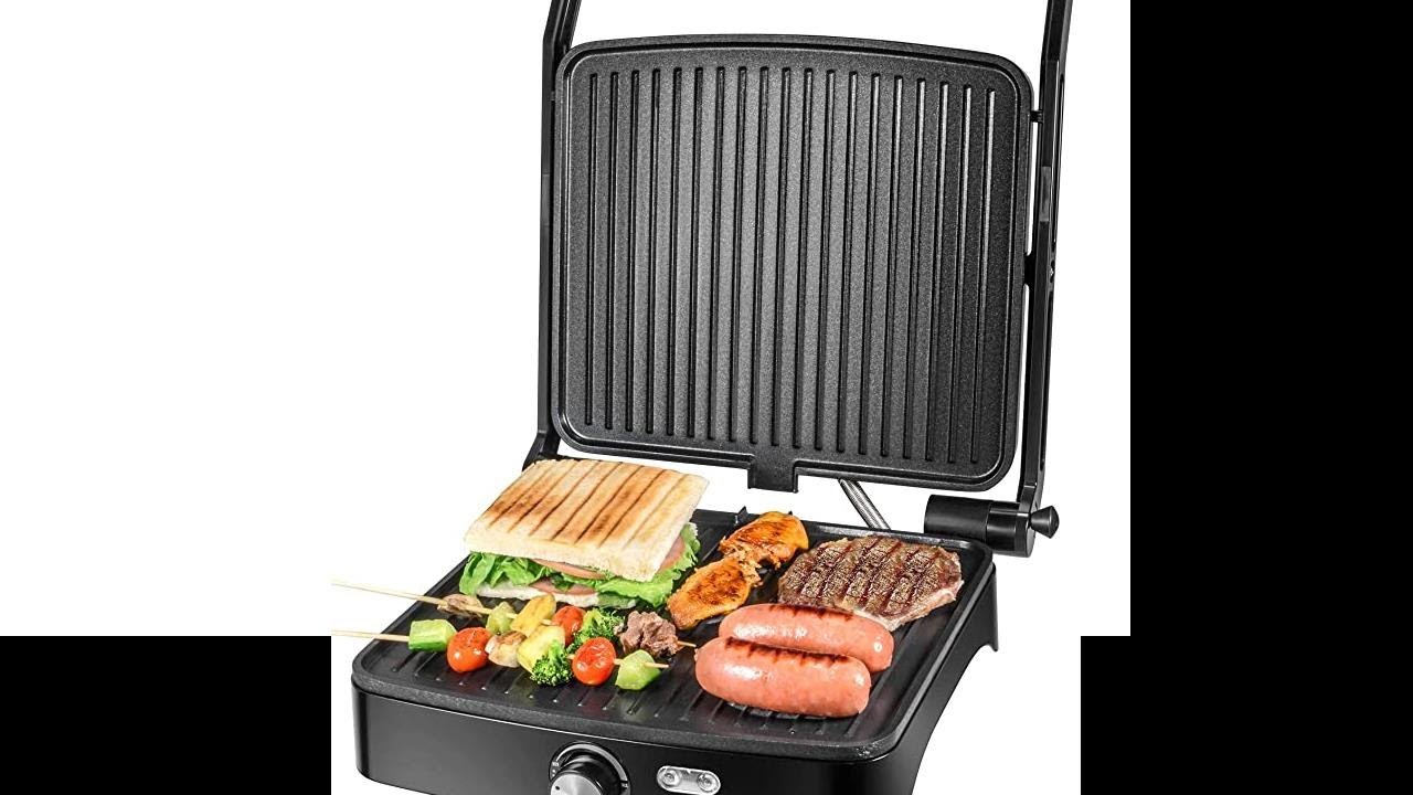 Panini Press OSTBA, Sandwich Press Grill 1200W, XXL Panini Maker with  Nonstick Plates, Adjustable Temperature, Opens 180 Degrees, Easy to Clean