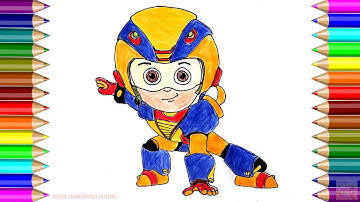HOW TO DRAW VIR THE ROBOT BOY CARTOON STEP BY STEP FOR KIDS ! KIDS DRAWING BOOK