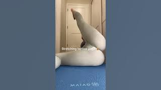 Female stretching in leggings for yoga #stretchinginleggingsforyoga #shorts