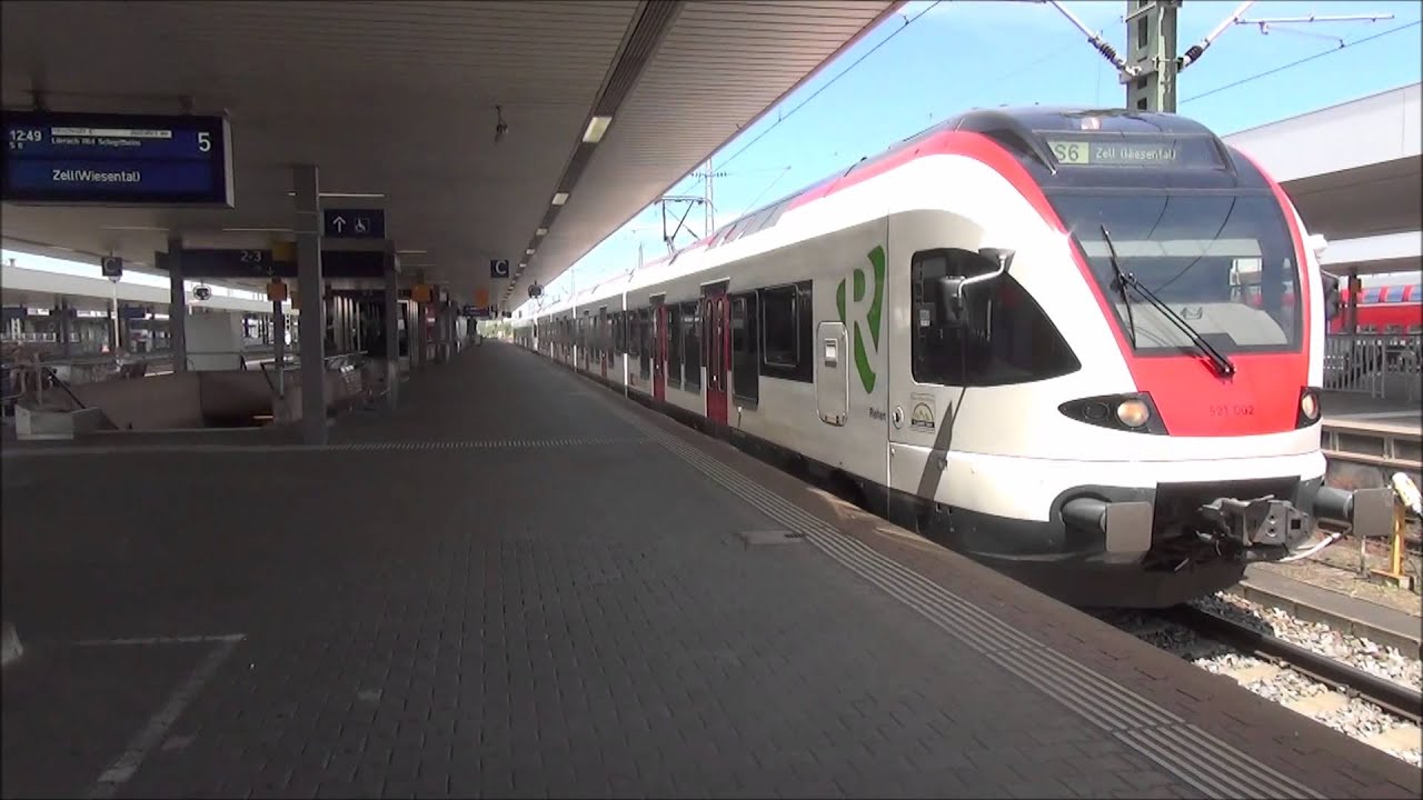 Treinen op Basel Badischer Bahnhof - 20 mei 2014