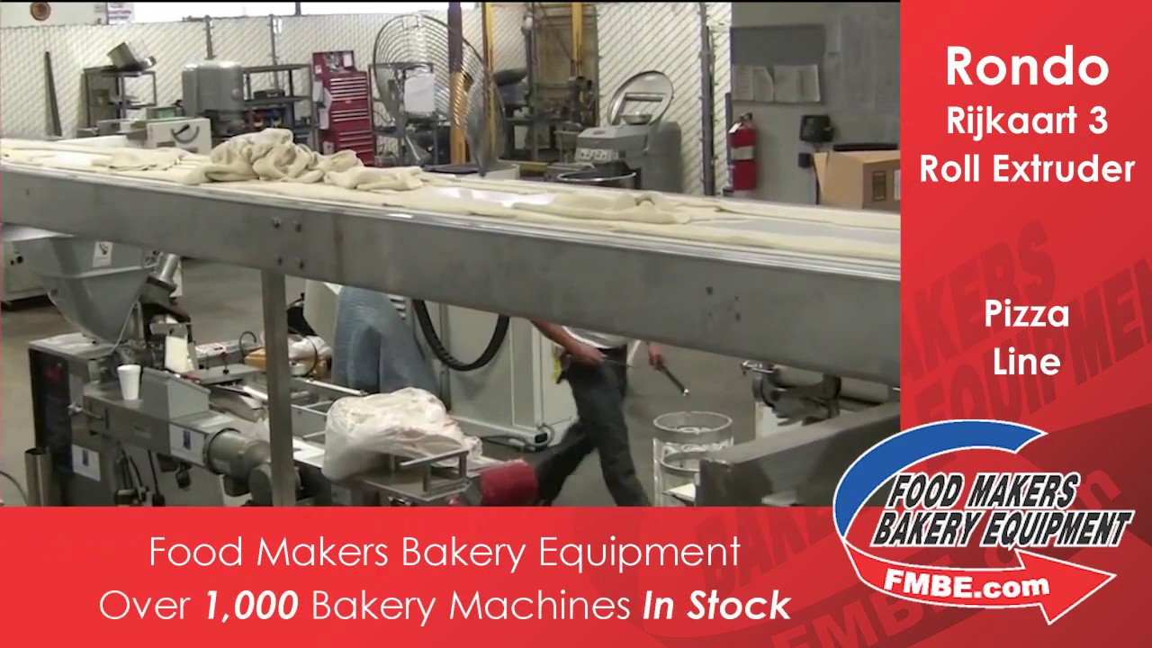 Rondo Pizza Line with 3 Roll Extruder Food Makers Bakery Equip YouTube