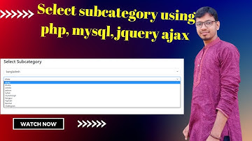 select category and subcategory using PHP MySQL & Jquey ajax || by mithun sarker