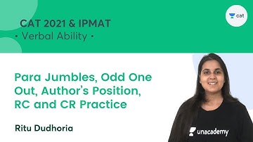 Para Jumbles, Odd One Out, Author’s Position, RC and CR Practice l CAT 2021 l Ritu Dudhoria