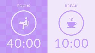 40/10 Pomodoro Timer with Pink Noise 🎧 5-Hour Study with Me for Deep Focus & ADHD ✨