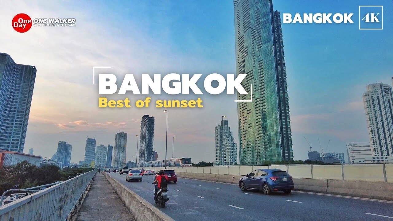 BANGKOK [4k] The best sunset view on the bridge in Bangkok  l Walk in Bangkok