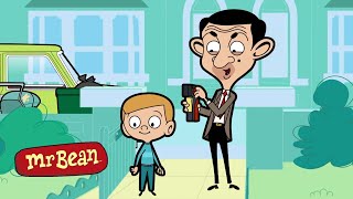 bean has bowling balls stuck on his hand mr bean
