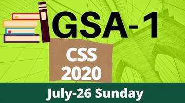 Copy of General Science and Ability | CSS GSA-1 | CSS-2020 | 10pm Sunday