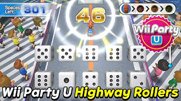 Wii Party U Highway Rollers Gameplay Matt Vs Xixi Vs Paula Vs Dunbar | AlexGamingTV