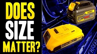 DOES SIZE MATTER?  Dewalt FLEXVOLT vs Compact & Standard 20v Lithium Battery Packs