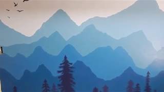 DIY Mountain Mural for Baby's Room!