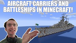 Minecraft | EPIC AIRCRAFT CARRIER & WW2 BATTLESHIP MAPS W/ SUBMARINE! + Free Download screenshot 2