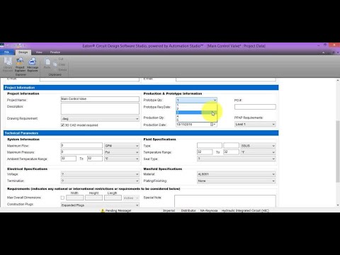 2. Entering Project Data in Eaton's Circuit Design Software Studio