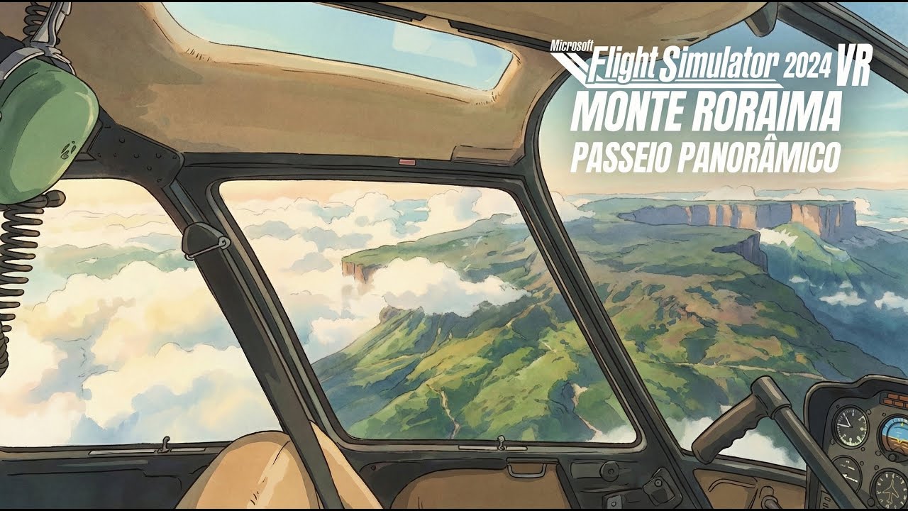 Um passeio de helicóptero sobre o Platô de Roraima.  No R66.