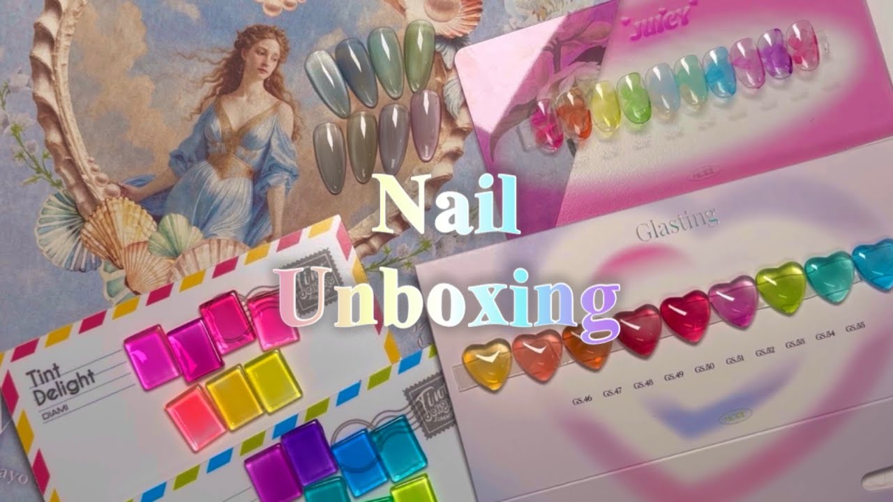 네일 언박싱 ✨ 맑은광 컬러 추천 💖 네일재료하울 / 컬러 바르기 (다이아미 틴트딜라이트, 모어젤 글래스팅, 마요 비너스 자석젤)