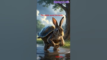 The rabbit saved the turtle.#rabbit #ai#shorts#story#cute#trending  #cat#shortvideo#turtle#aistory