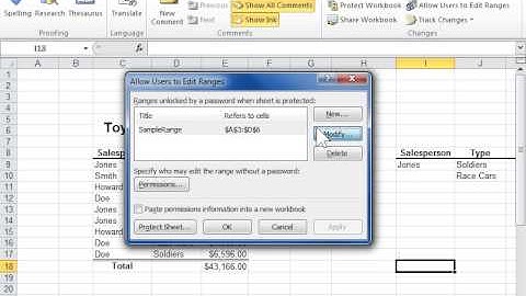Excel 2010 Change the Password for a Range