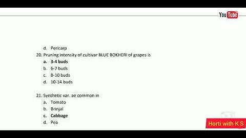 JRF Horticulture Mock Test # by Mr. Devesh, IARI, New Delhi