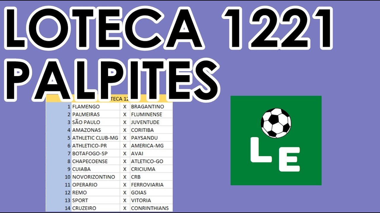 LOTECA 1221 - PALPITES DOS 14 JOGOS!!!
