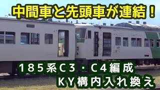 【普段は絶対見られない連結】185系C3・C4編成　郡山総合車両センターでの入れ換え＆解体線などの様子　2021/10/22