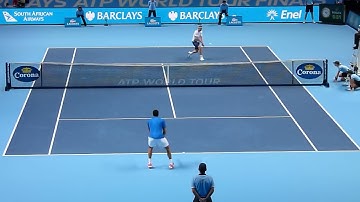 Jo-Wilfried Tsonga: great passing shot in Slow Motion vs Fish (Court Level ATP Match)