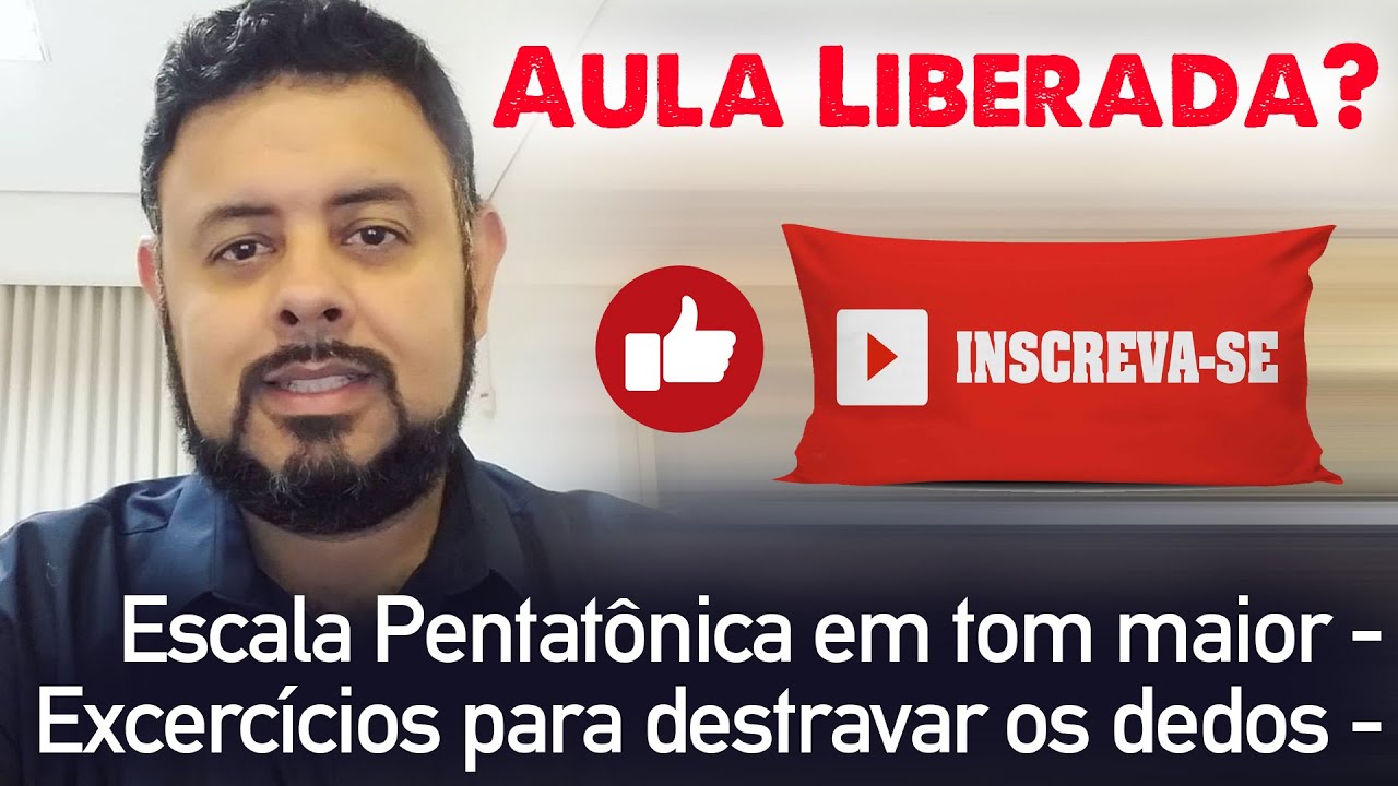 Escala Pentatônica em tons maiores - Exercícios para melhorar a independência das mãos.
