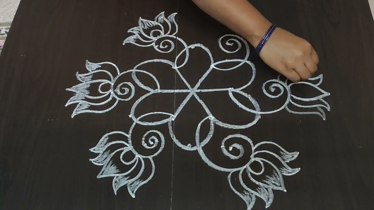Easy Ugadi Rangoli for Beginners | Simple Festival Kolam Design | Step by Step Rangoli