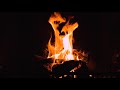 Cozy Glowing Christmas Fire with Christmas Music in the Dark