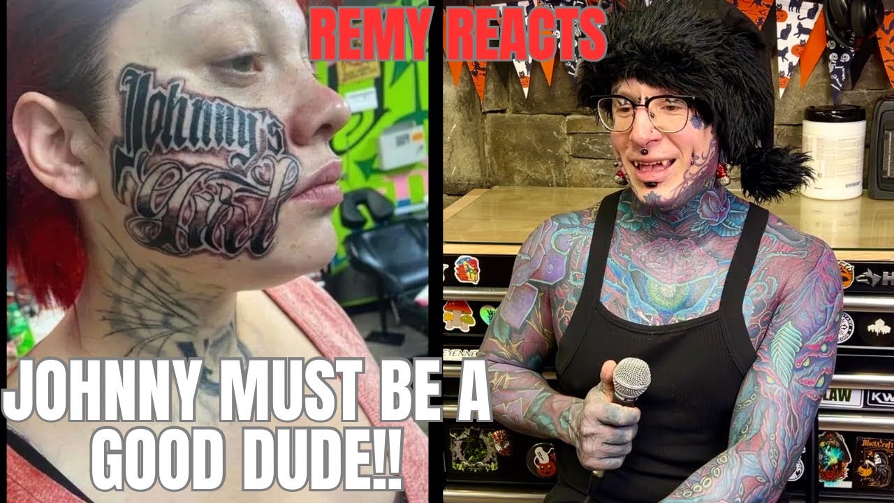 Реакция Реми на безумные татуировки на лице. #чернила #татуировки #татуировки