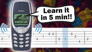 Nokia Ringtone Tune - EASY Guitar tutorial (TAB) Resimi