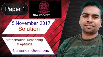 5 November 2017 | Mathematical Reasoning & Aptitude | Zero Square | NTA UGC NET PYQ Solved