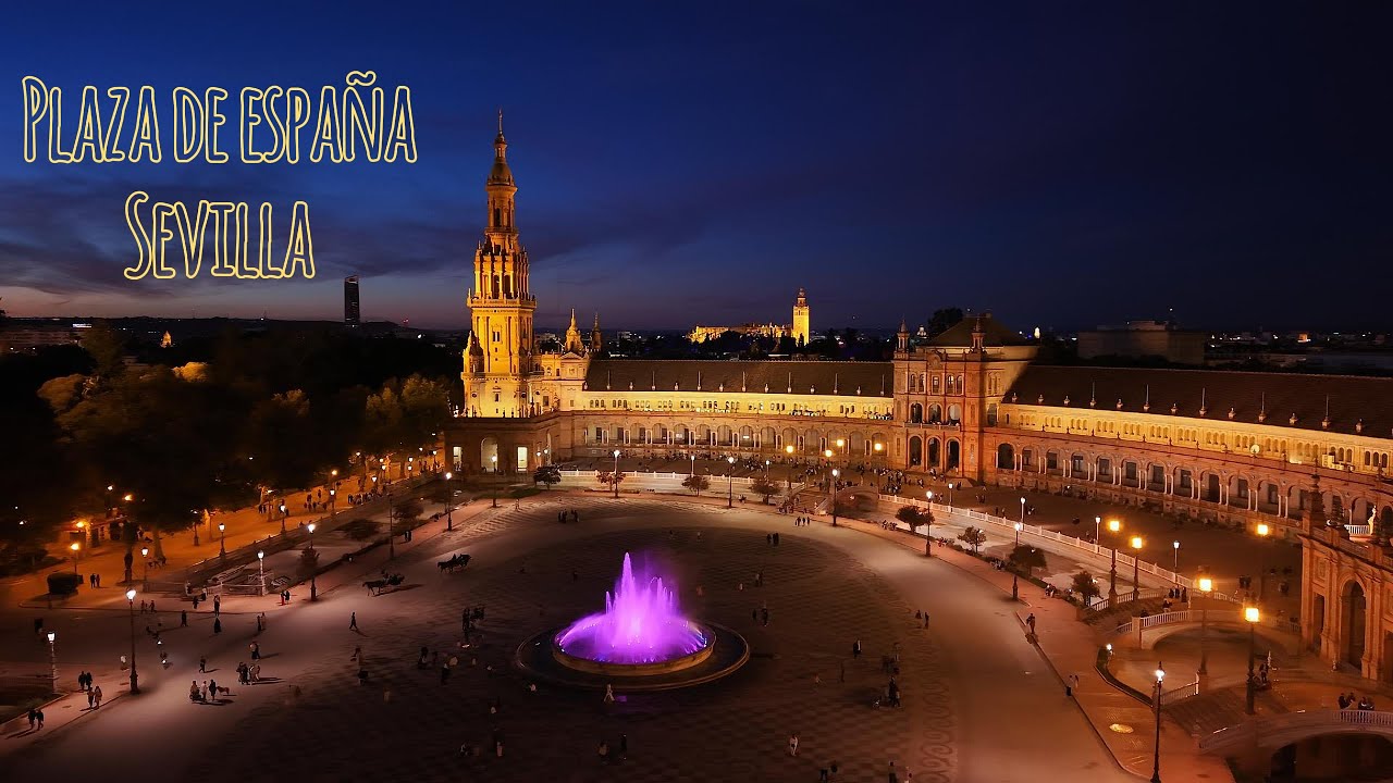 La Magia Nocturna de la Plaza de España (Sevilla) | Cinematic Drone 4K