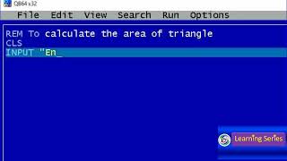 QBASIC program to calculate the area of triangle #qbasic #programming  Learning Series