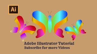 Adobe Illustrator Mein 3D Butterfly Kaise Banayein Step-by-Step l Vector Butterfly Illustration