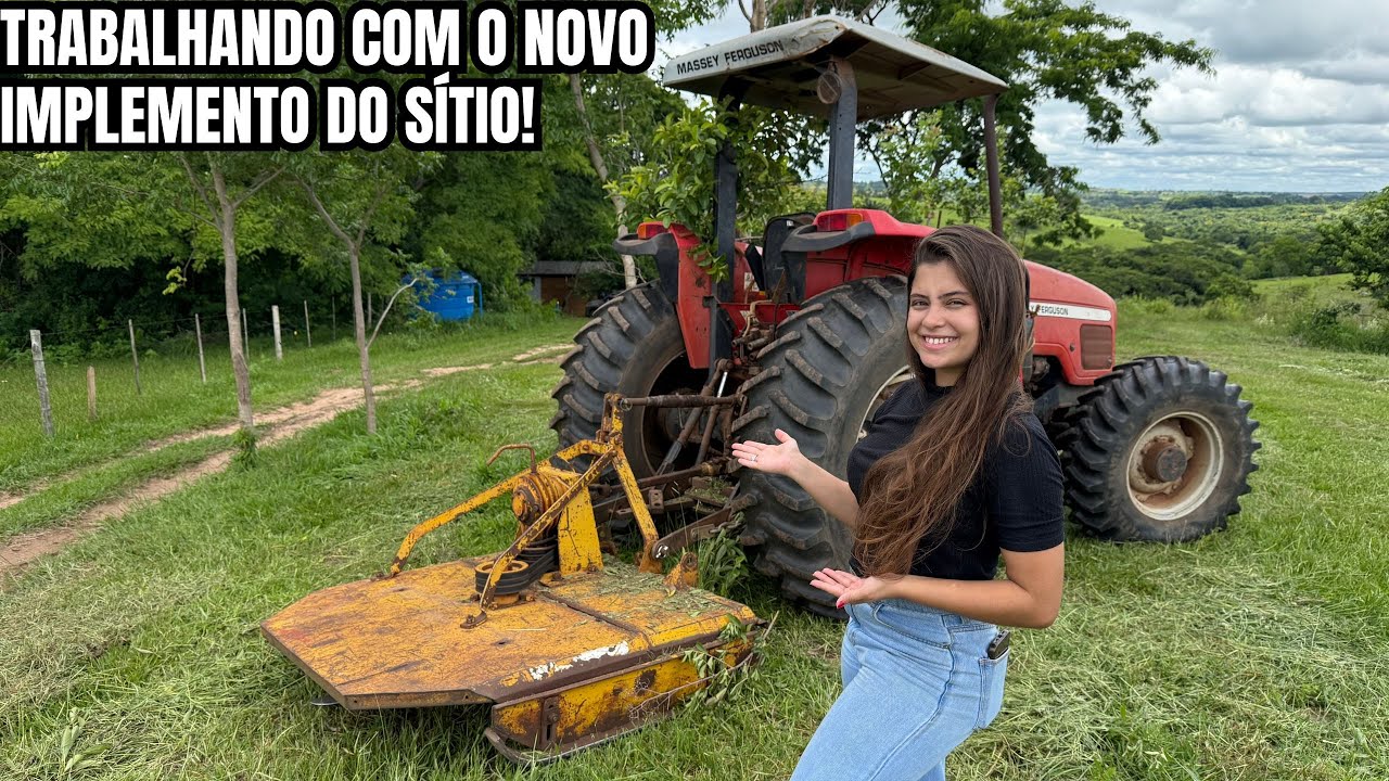 Trabalhando pela primeira vez com trator no sítio isolado