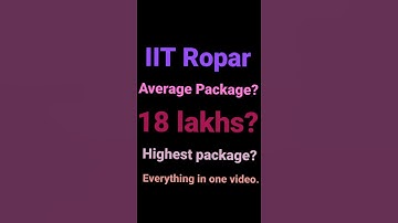 What is the average salary or highest package in placements of IIT Ropar | Samriddh Saxena #shorts