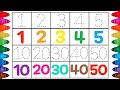 [숫자놀이]그림자 점선을 따라서 숫자 1부터 50까지 쓰고 네모 안에 한번 더 숫자 따라 쓰며 즐겁게 숫자 배워 보아요. | write numbers