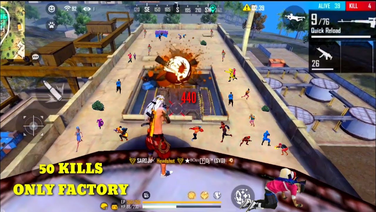 Garena free fire 50 kills total only factory Challenge booyah - fist fight king per kill 100 diamond