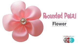 Learn how to make this adorable Rounded Petal Flower out of ribbon!...
