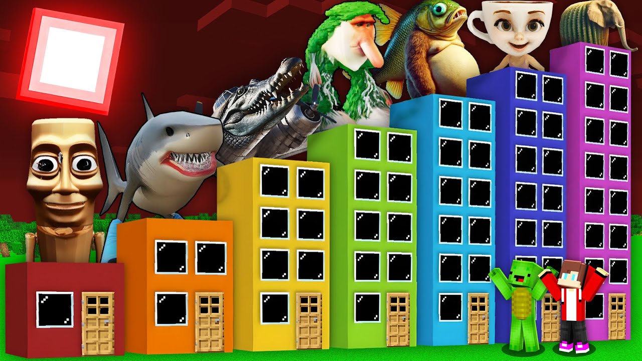⭐️まいまい⭐️ さん専用SHARP4K40テレビYouTube Netflix Maizen and Mikey Survive the Minecraft Italian Kaiju Hotel - YouTube