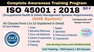 ISO 45001:2018 Awareness Training | Complete Clause-by-Clause Explanation I ISO 45001 training