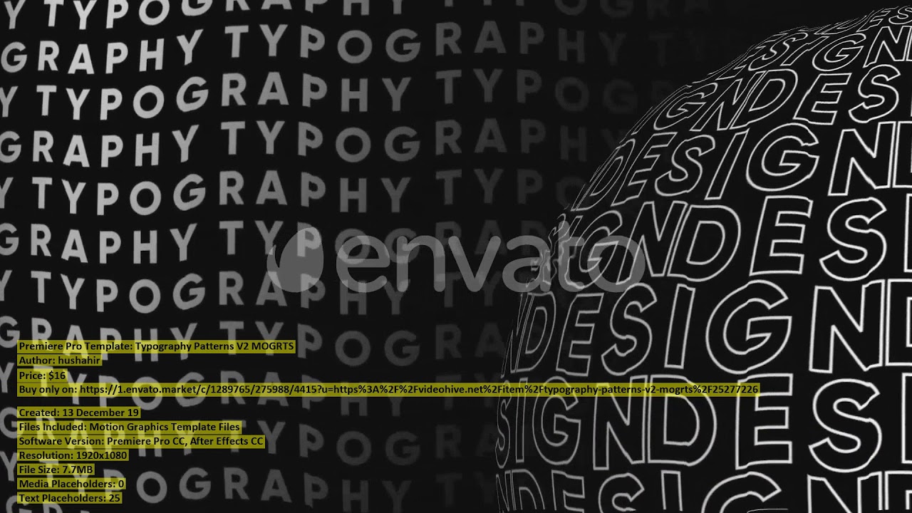 Typography Patterns V2 MOGRTS | Premiere Pro Template - YouTube