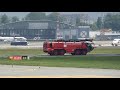 Straż Pożarna Warszawa - Awaryjne lądowanie samolotu Bombardier Dash 8 Q400 w asyście LSP