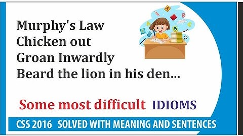 CSS 2016 Paper Solved Idioms with meanings and sentence examples | Learn English and Grammar|