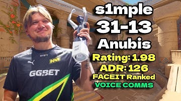 s1mple plays faceit 31 Kills (Anubis POV) July 12, 2024