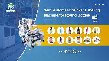 HYT-100 Semi-Auto Labeler DEMO - Perfect Labels on Round Bottles in 2 Seconds! ⏱️✨