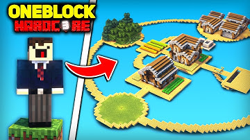 Expanding my Base into a Village in One Block Hardcore Minecraft
