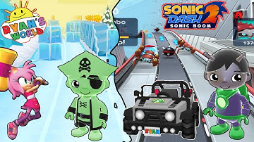Tag with ryan vs Sonic Dash 2 !!! Ry Glorb Ryan vs Ghost Ship Ryan vs Sonic Boom !!! Silver SUV !!