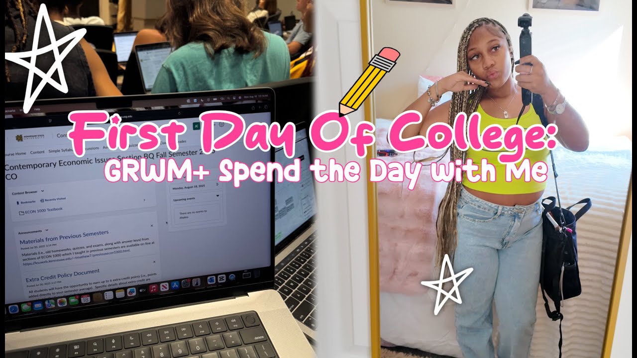 FIRST DAY OF COLLEGE ☆ | GRWM for my FDOC @KSU, Spend the day with me, and more! | Jordyn Annaiyah